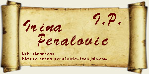 Irina Peralović vizit kartica